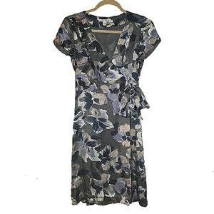 Banana Republic silk floral wrap dress